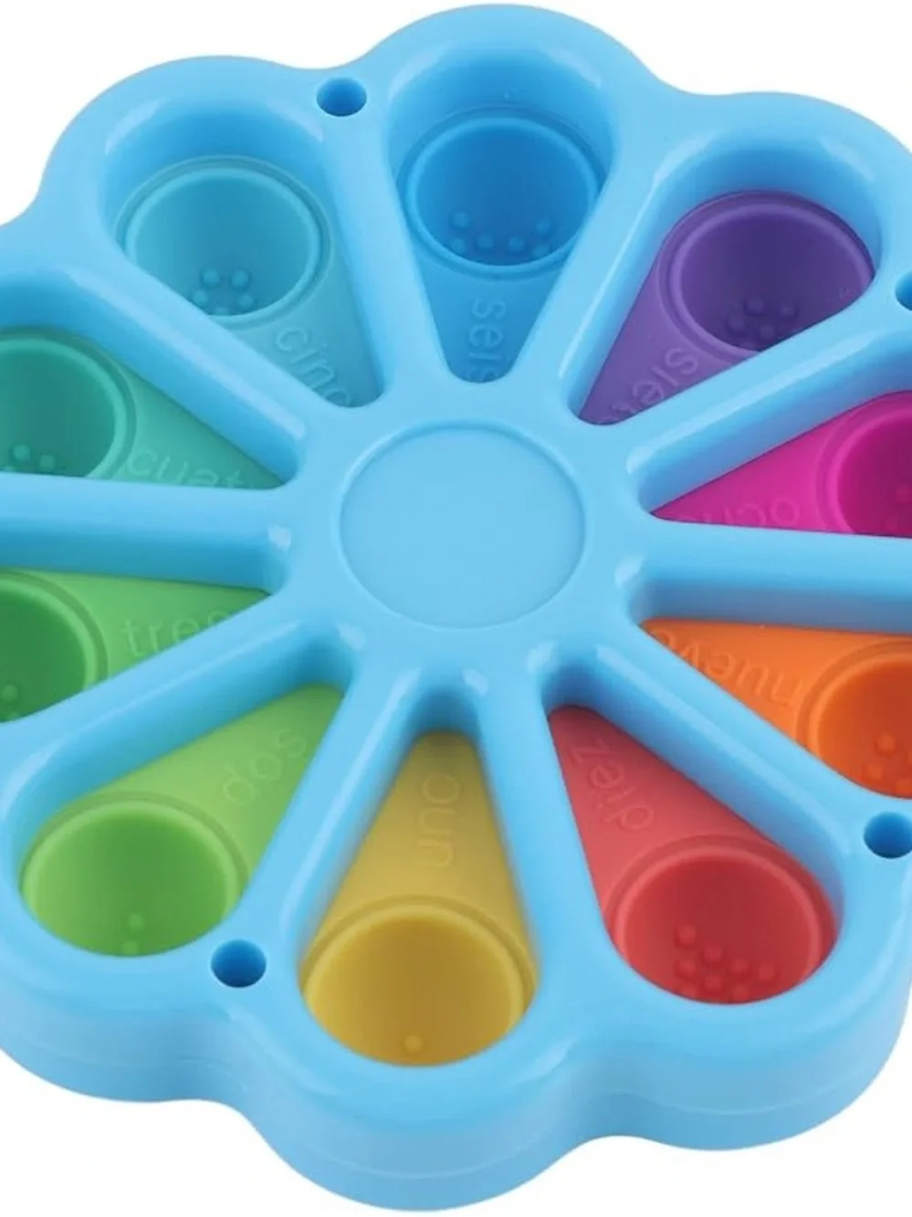 Dimpl Digits Rainbow Popper Toy - Blue Frame